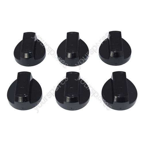6 X Fully Universal Cooker Oven Hob Black Control Knobs & Adaptors - Fits All — image 5