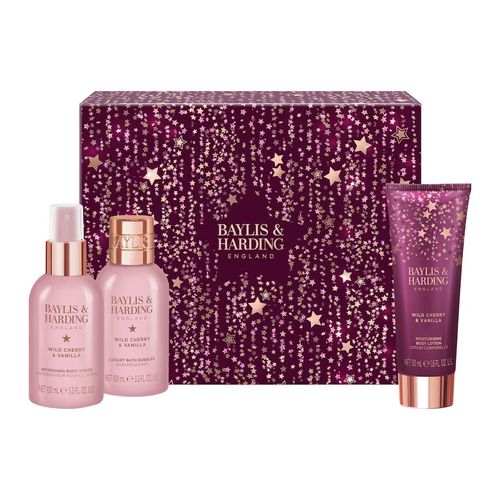 Baylis & Harding Wild Cherry & Vanilla Gift Wrapped Pamper Trio Gift Set — image 2