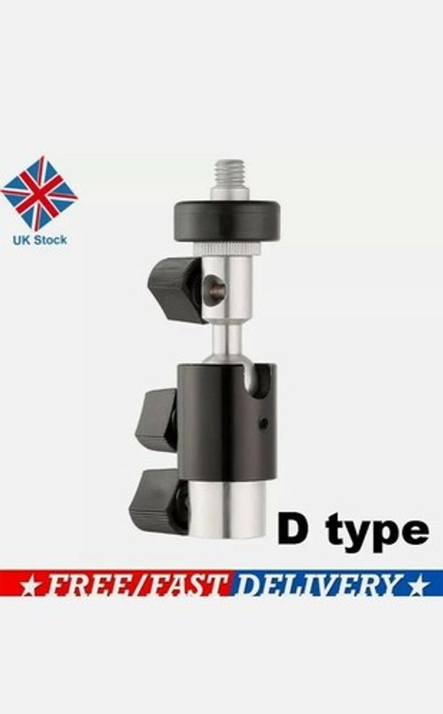 2 X D Type Flash Hot Shoe Umbrella Holder Swivel 1/4"Screw Bracket Mount Light 