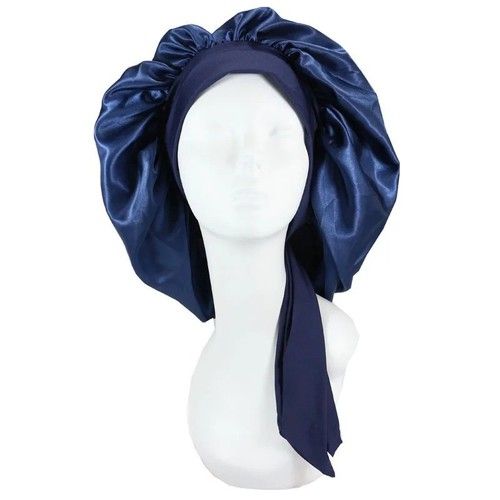 Women Long Hair Care Satin Bonnet Sleep Hat Cap Night Silk feel Cap Head Wrap UK