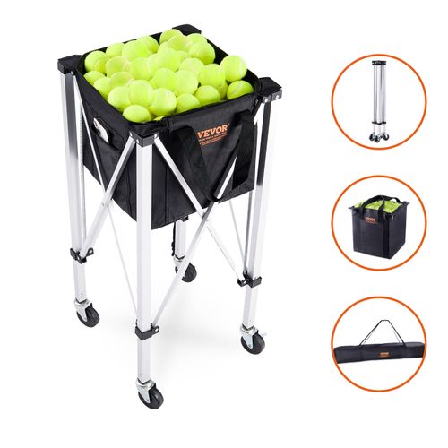 VEVOR Tennis Ball Hopper Basket Teaching Tennis Ball Cart with Wheels 180 Balls — image 9