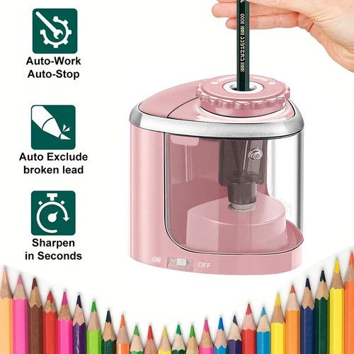 Electric Desktop Pencil Sharpener Automatic 6-8mm For School Office Students UK