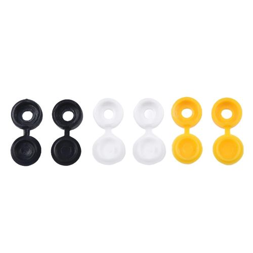 6 x NUMBER PLATE CAR FIXING FITTING KIT SCREWS & CAPS HINGED BLACK YELLOW WHITE — image 11