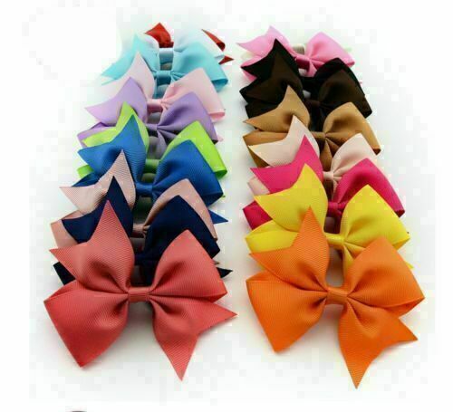 40/20PCS Handmade Bow Hair Clip Alligator Clips Girls Ribbon Kids Sides Boutique