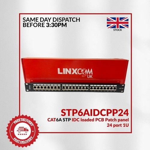 CAT6A STP 24 Ports Patch Panel IDC - 19 inch