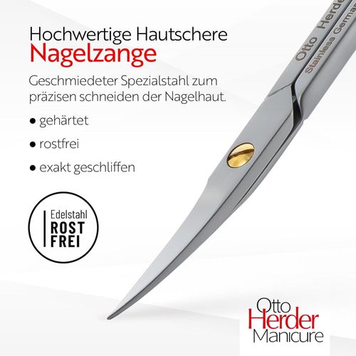Otto Herder nail scissors 9 cm stainless toenails fingernails stainless micro serration — image 3