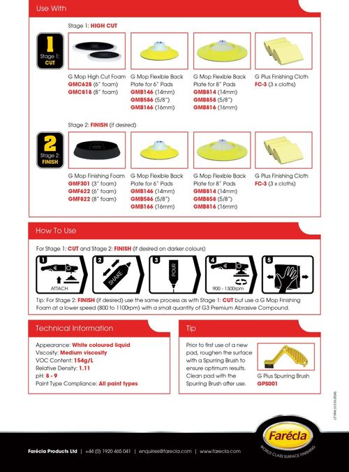 Farecla G3 Cutting Compound 500g + G3 Wax 500ml Car Polishing Kit + 2x Spreaders — image 4