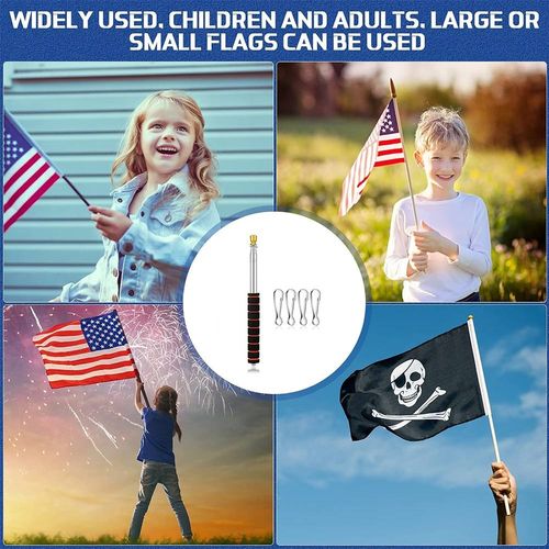 3m Telescopic Flag Pole Stainless Steel Handheld Portable Extendable Retractable — image 12