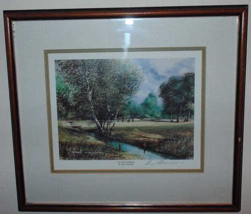 On The Fairway Limited Edition Print Signed Terry Harrison Framed Golf Picture