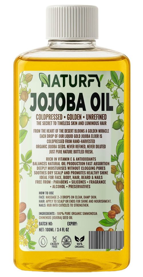 Jojoba Oil Organic Golden Certified Organic 100% Pure Unrefined Cold Pressed — image 1