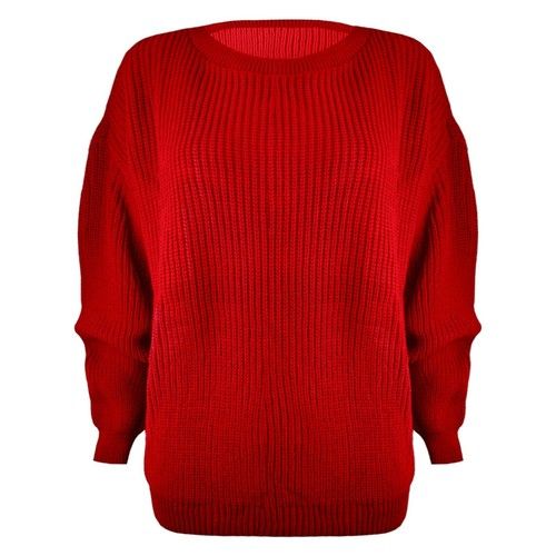 LADIES WOMENS CHUNKY BASIC KNITTED CASUAL COSY BAGGY WINTER JUMPER TOP SIZE S-XL