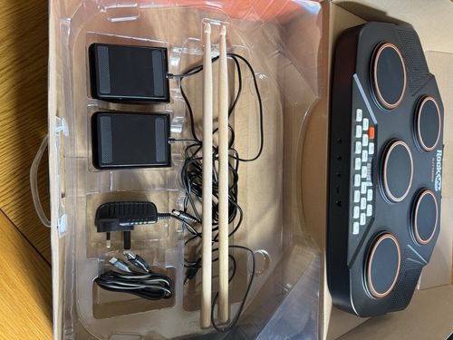 Tabletop 5 Pad Drum Kit Electronic Drum Set Rechargeable Electronic MIDI Kit — image 3