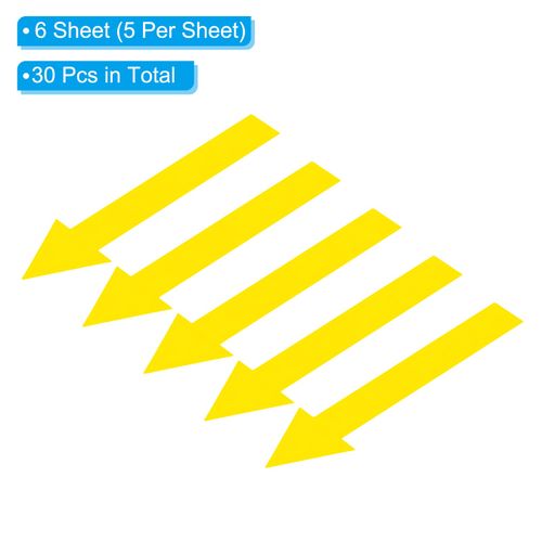 5x1.2" Arrow Sticker Directional Sign PVC Adhesive Floor Decal, Yellow 30Pcs — image 3