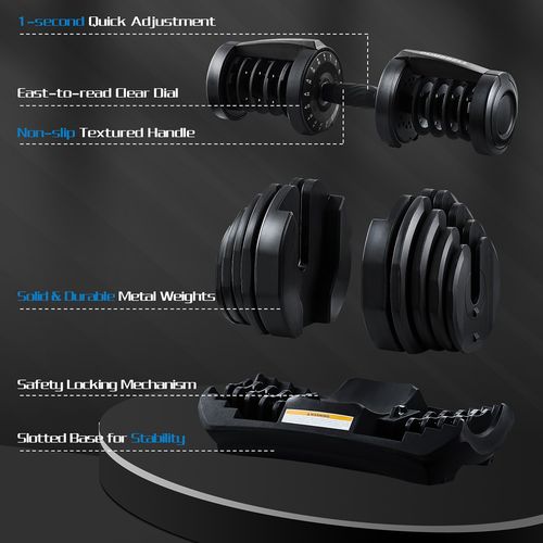 Adjustable Dumbbells Weights 24/40kg Pair Home Gym Fitness Equipment Workout Set — image 9