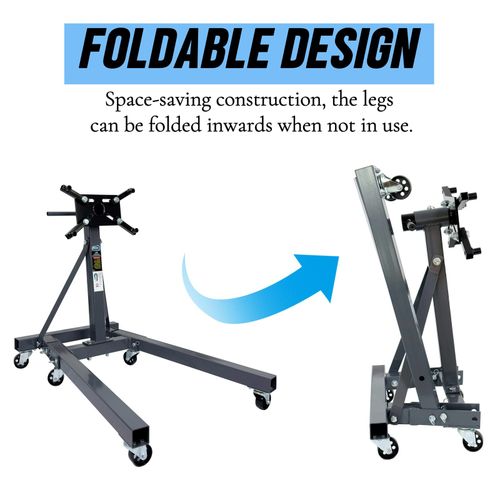 Heavy Duty Steel Engine Stand 2000lbs/900kg Car Engine Support Garage Workshop — image 3