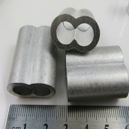 ALUMINIUM CRIMPS 1mm - 8mm "7 SIZES" FERRULES FOR  STEEL WIRE ROPE CABLE UK.