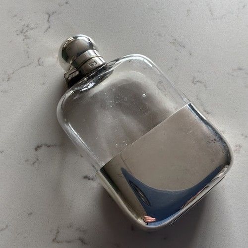 RARE ANTIQUE SMALL GENTLEMANS HIP FLASK,JAMES DIXON & SON SHEFFIELD CIRCA-1900.