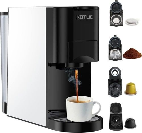 Espresso 4in1 Coffee Machine for Nespresso Original/Dolce Gusto/Ground Capsule a