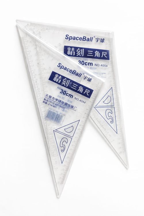 Classic 30cm Transparent Geometry Set - 2 Triangles with Protractor - Drafting — image 3