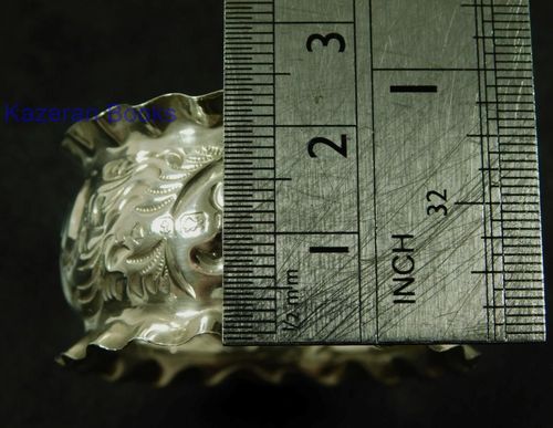 Antique Solid Silver Pie Crust Floral Embossed Napkin Ring 1912 Unpersonalised — image 14