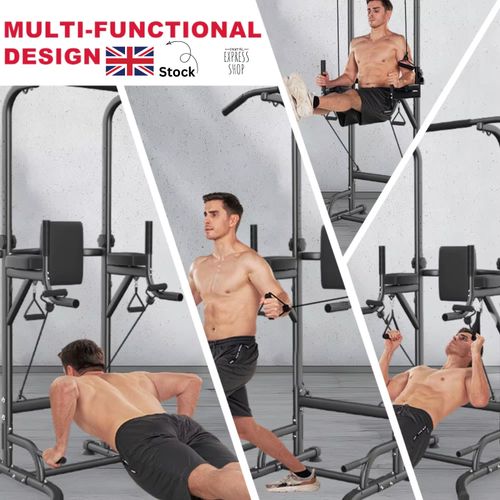 Power Tower Pull Up Bar Dip Station Adjustable Multi-Function Home Gym Strength  — image 2