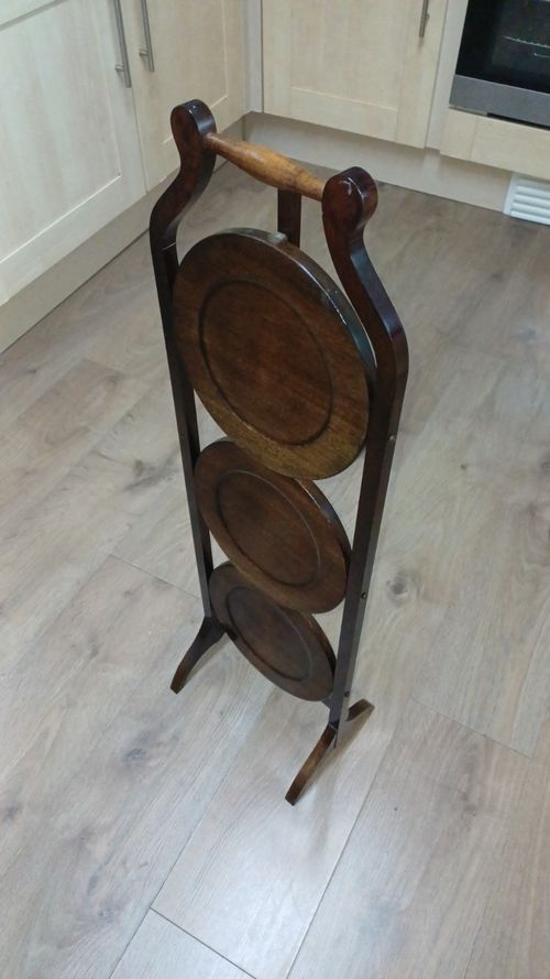 Edwardian Mahogany Oak Three Tier Cake Stand. Circa 1910. — image 6
