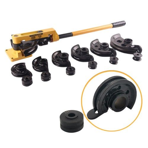 Manual Tube Bender 3/8"-1" Pipe Bending Tool Kit with 7 Dies 10-25mm