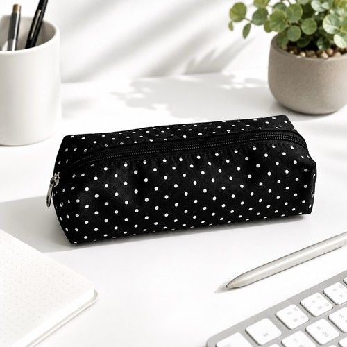 Polka Dot Pencil Case Pencilcase With Soft Zip Pen Case For School And Office