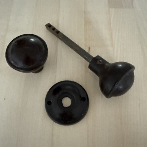 Vintage Bakelite Door Knobs with Backplates