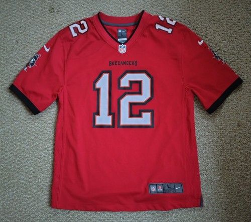 Nike Tom Brady Tampa Bay Buccaneers Jersey Kids Large 14-16 Red NFL On Field 12