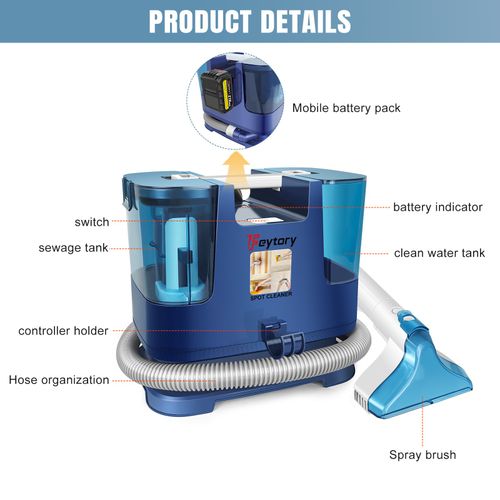 60KPA / 5000W Spot Carpet Cleaner Machine Portable Carpet and Upholstery Cleaner — image 3
