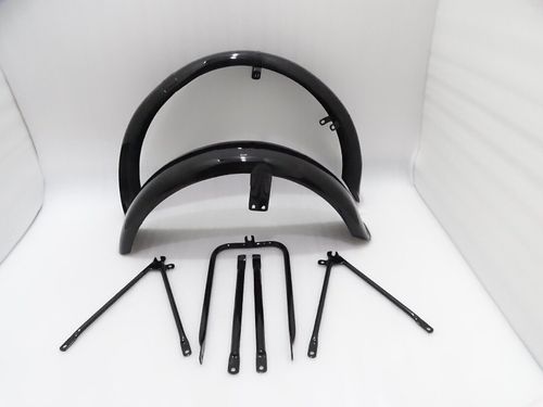 MATCHLESS G3L AJS 16M MILITARY MODEL BLACK PAINTED MUDGUARD SET & STAY — image 1