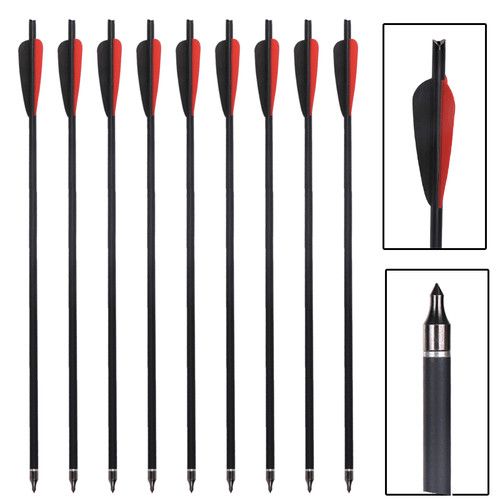 12PCS 20inch Carbon Bolts Arrows OD8.8mm Archery Target Outdoor Hunting Shoot UK