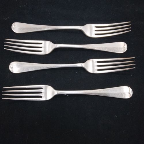 4 x Mappin & Webb Mappin Plate Rat Tail Patterned Silver Plate 8" Dinner Forks — image 1