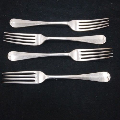 4 x Mappin & Webb Mappin Plate Rat Tail Patterned Silver Plate 8" Dinner Forks