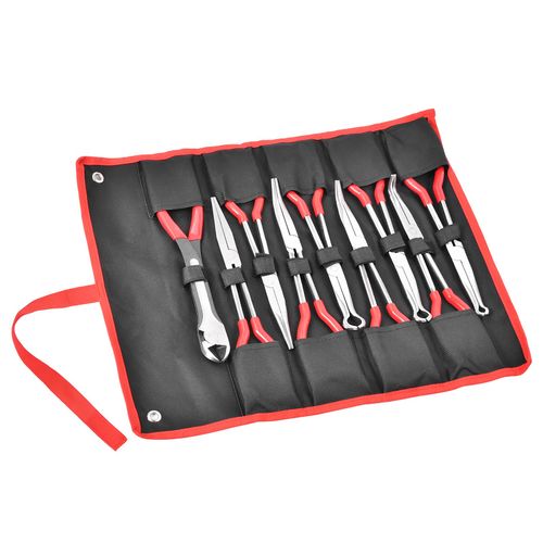 9x 11" Extra Long Reach Nose Plier Set Angled Offset Bent Straight & Hose Pliers — image 11
