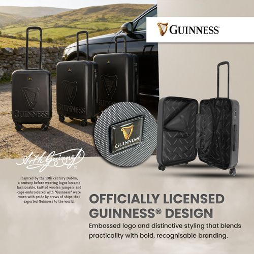 Guinness ABS Hard Shell Suitcase Travel Luggage, Combo Lock, Spinner Wheels — image 12