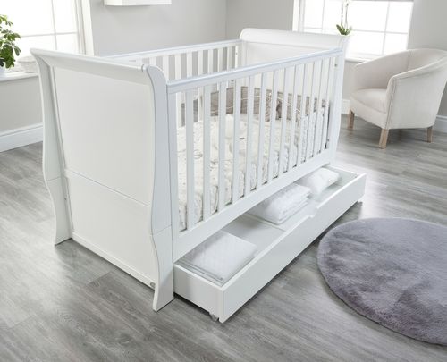 Sleigh Baby Wooden Cot Bed with Drawer convertible to a Toddler Bed High Quality — image 6