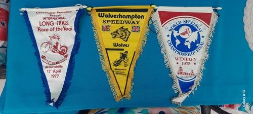 Speedway Pennants ×3 1970s Please See Photos And Read Description For Condition.
