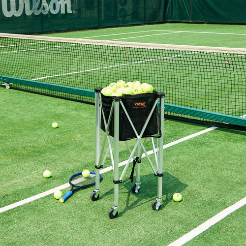 VEVOR Tennis Ball Hopper Basket Teaching Tennis Ball Cart with Wheels 180 Balls — image 8