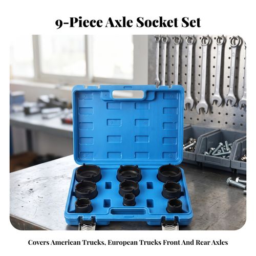 9 Pieces Wheel Bearing Locknut Socket Set Heavy-Duty for Garage — image 4