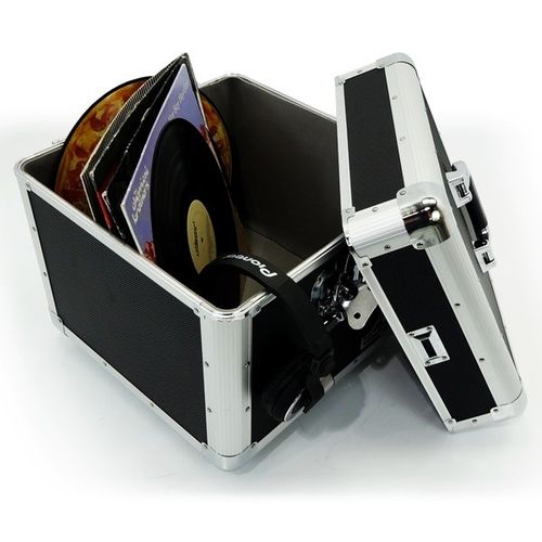 Gorilla LP100 12" Vinyl Record Storage Box Flight Carry Case Holds 100 (Black) — image 4