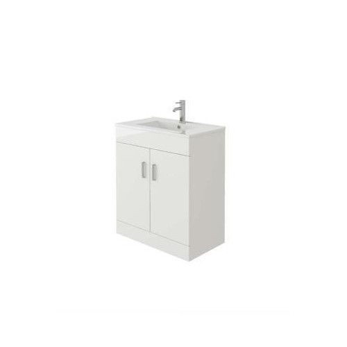 Vanity Basin Unit Slim Mid-Edge Modern Sink Cabinet White Flatpack Various Sizes