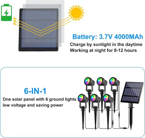 T-SUN Solar Powered Spot Lights LED Outdoor Wall Light Garden Landscape Lamps UK — image 2