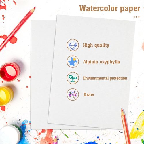 60 Sheets Watercolour Paper Bulk, 140 lb/300 GSM Cotton Cold Press Water Colour — image 3