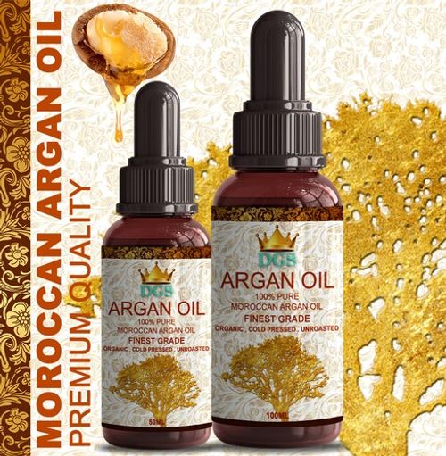 Organic Argan Oil 100% Cold Pressed Pure Virgin Vegan for Hair Beard & Skincare