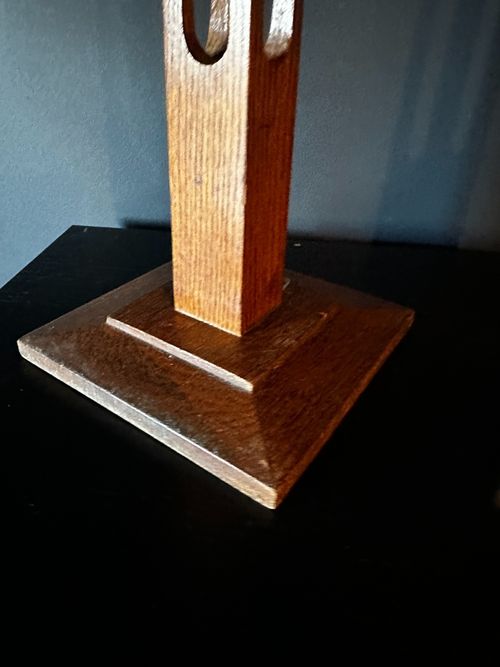 Pair Of Antique Statue Stands English Oak Pedestal Torchere Edwardian 1910-40 — image 5