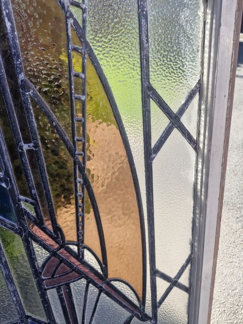 Art Deco 1920 Leaded Glass Window Yatch — image 5
