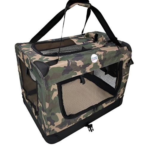 HugglePets Fabric Dog Crate Puppy Carrier - Cat Travel Cage Carry Pet Bag 4 Size — image 5