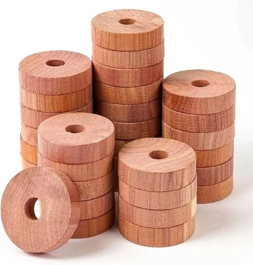 100% Natural Cedar Wood Moth Repellent for Wardrobes drawers Hanging Cedar Rings